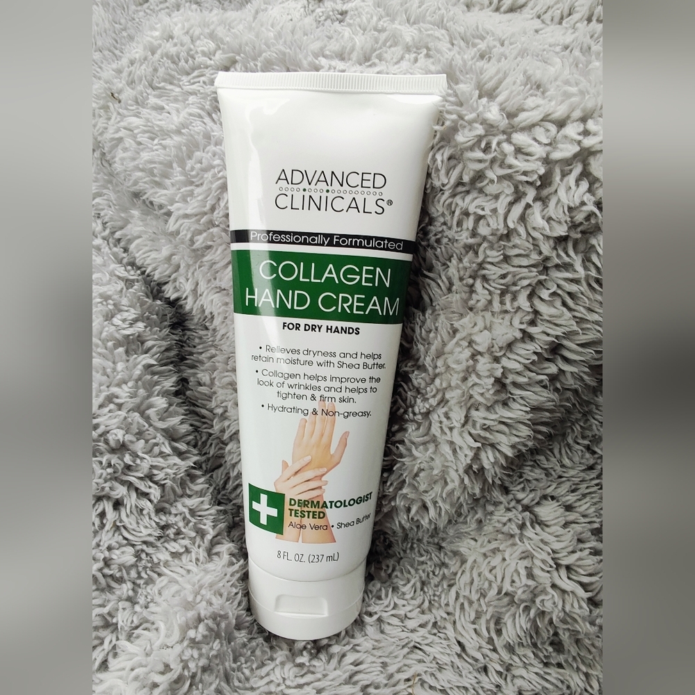Advanced Clinicals Collagen Hand Cream - White & Green Tube